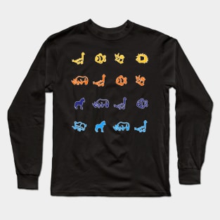 Retro styled Animals Long Sleeve T-Shirt